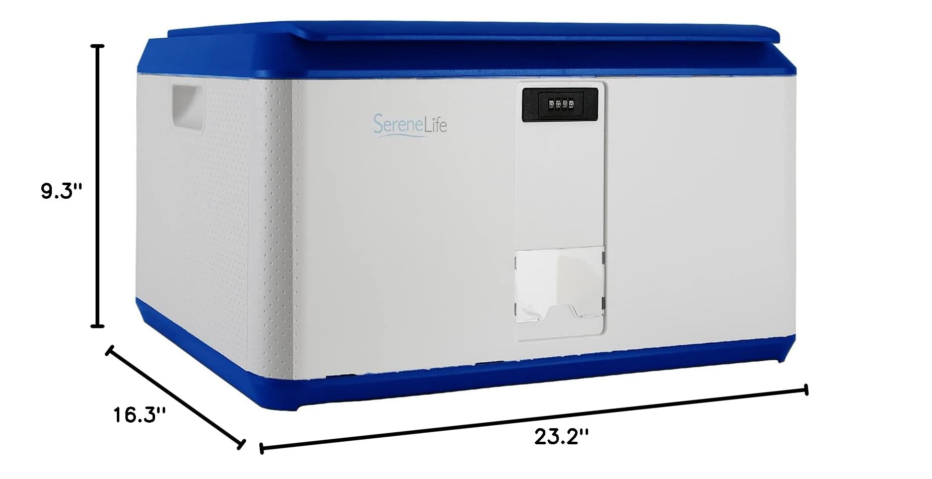SereneLife 21 Gallon Locking Storage Container - Heavy Duty Stackable Plastic Tote with Secure Combination Lid - Ideal for Deck, Garage, and Household Organization