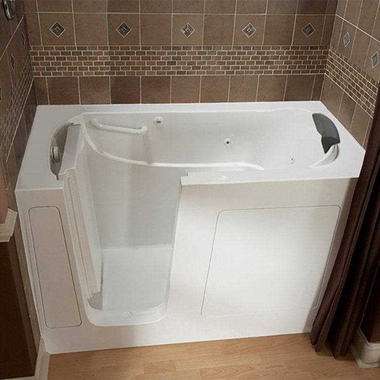 30W x 60L 3060 Series Gelcoat Walk-In Whirlpool Bathtub with Left Hand Drain - Perfect for Spa-Like Relaxation at Home