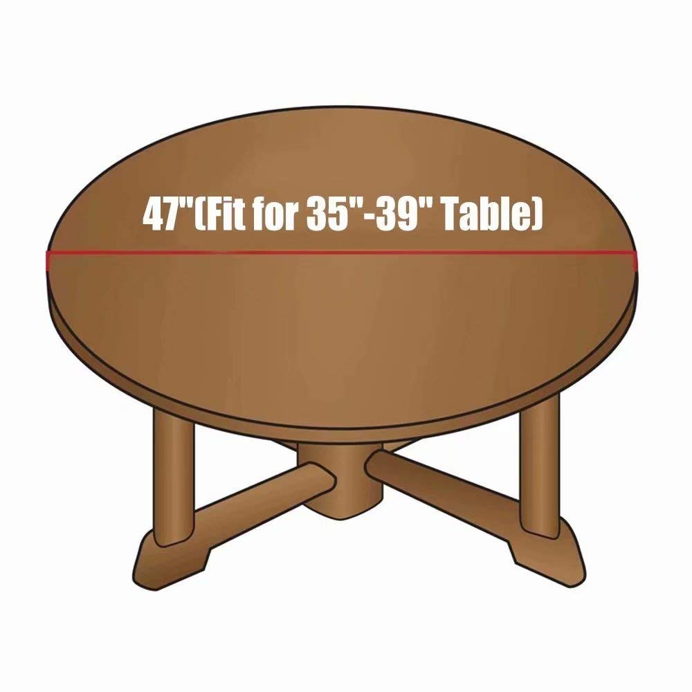 Halloween Round Tablecloth with Elastic Edge - Bat & Pumpkin Design, Fits 35