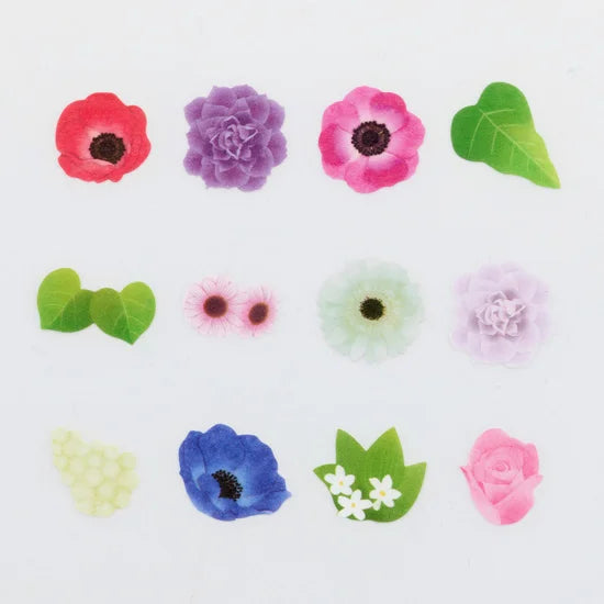 Anemone Bouquet Washi Roll Sticker Bands - Floral Decorative Tape for Scrapbooking, Journaling, Gift Wrapping & DIY Crafts - Perfect for Bullet Journals, Planners and Stationery Projects