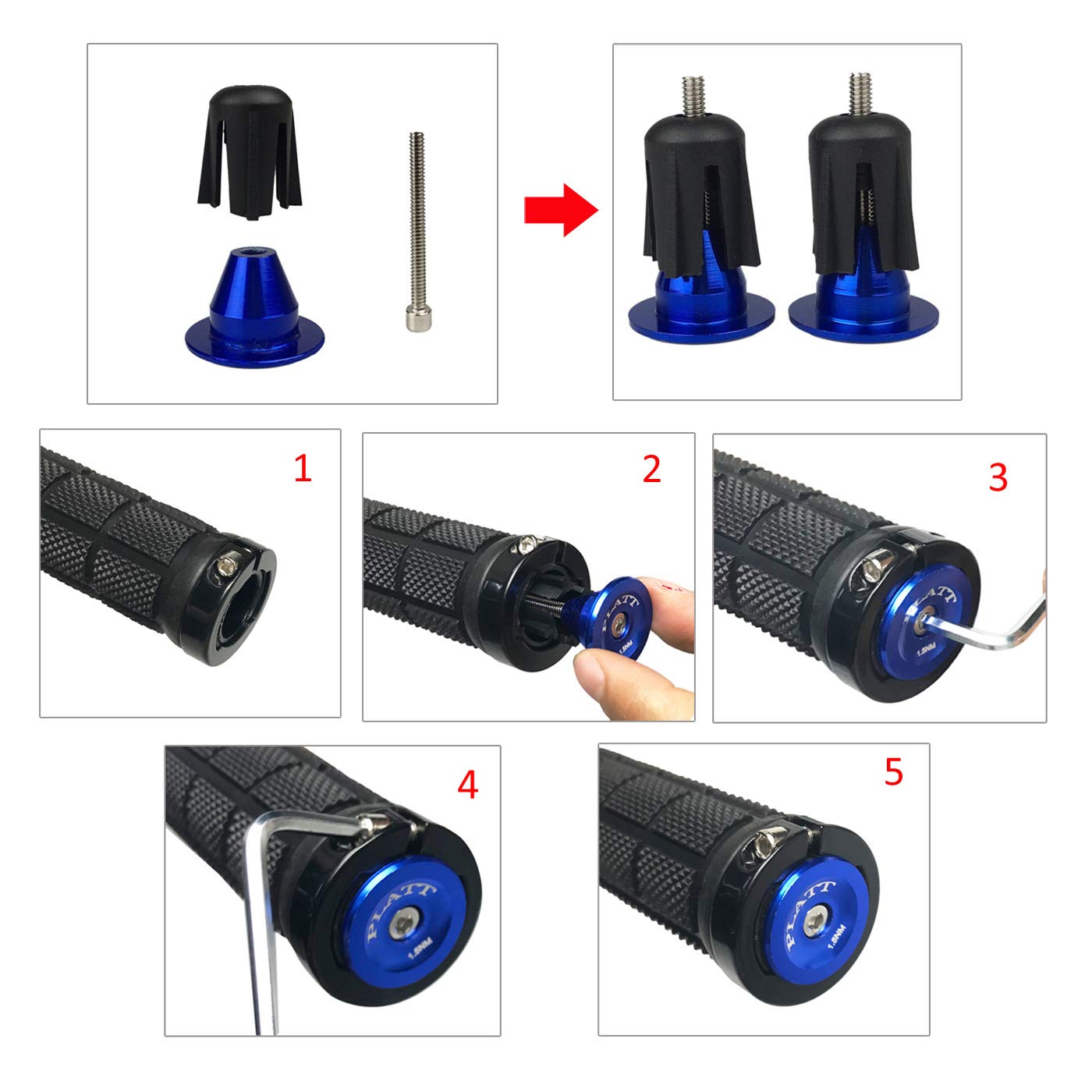 Premium Aluminum Bicycle Bar End Plugs - Durable Handlebar Caps for Road, Mountain & BMX Bikes (1 Pair) - Perfect for Cycling Safety & Bike Protection
