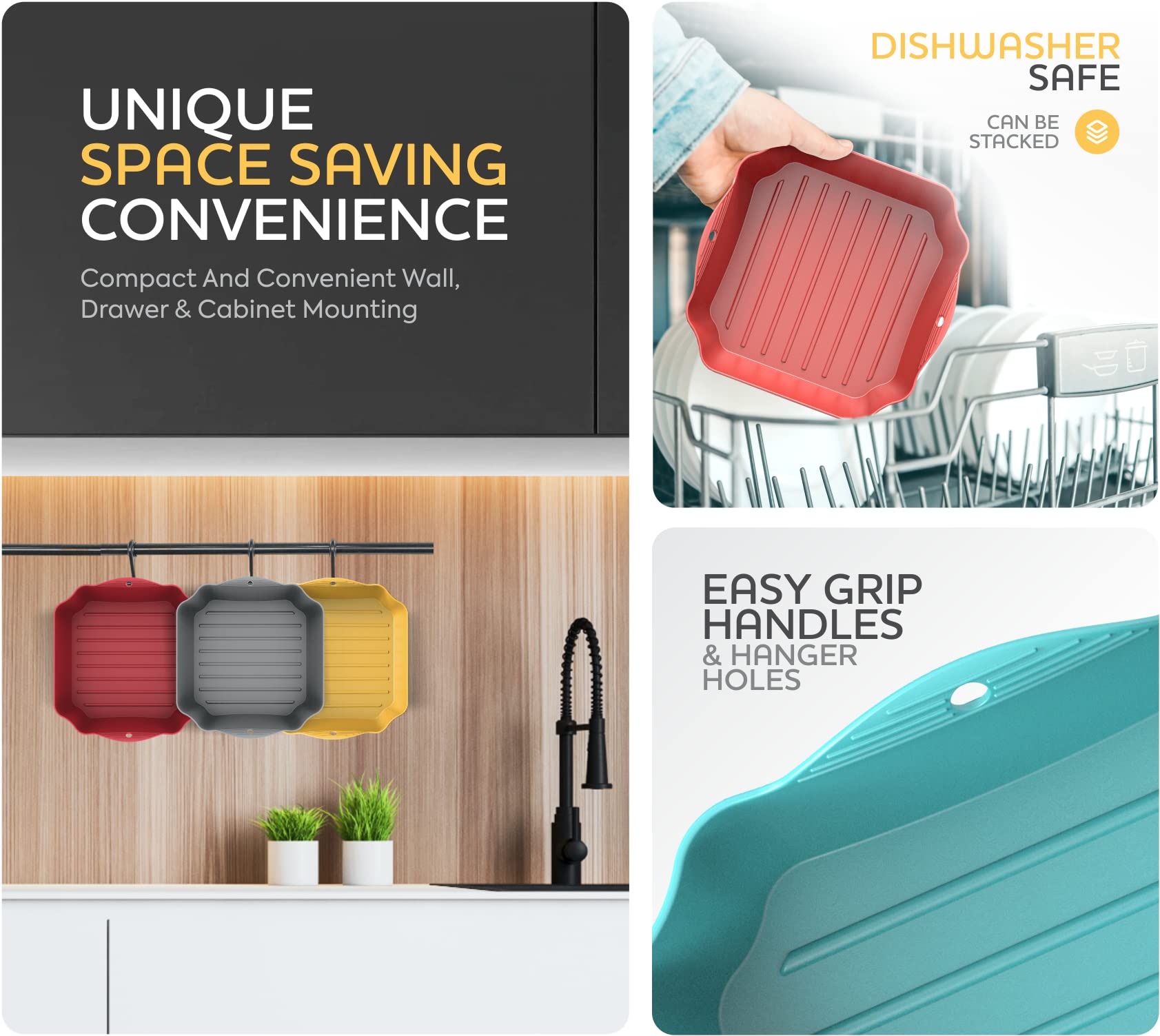 Non-Stick Silicone Air Fryer Liners Set of 4 - 8.5