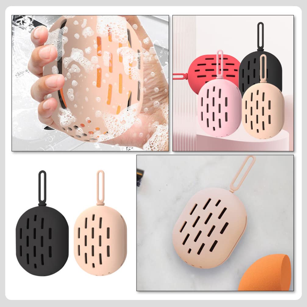 Beaupretty 2-Piece Silicone Beauty Egg Storage Bag - Makeup Organizer for Brushes, Cosmetics & Hair Accessories | Travel-Friendly Makeup Pouch & Brush Holder for Home & Outdoor Use