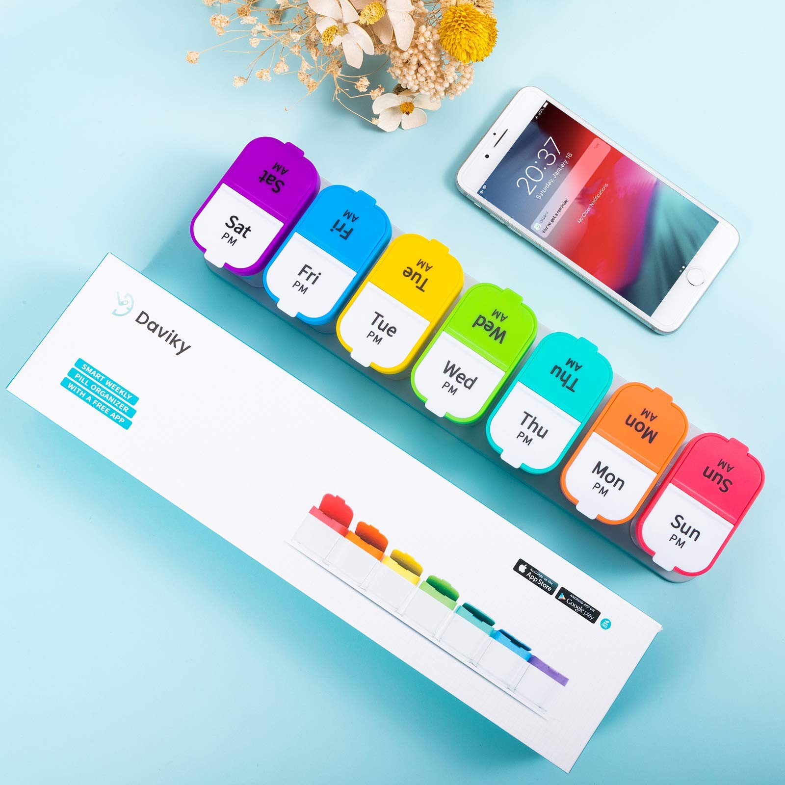 Monthly & Weekly Pill Organizer - Extra Large 2 Times a Day Medication Box - Perfect for Vitamins, Supplements & Daily Medicine Storage