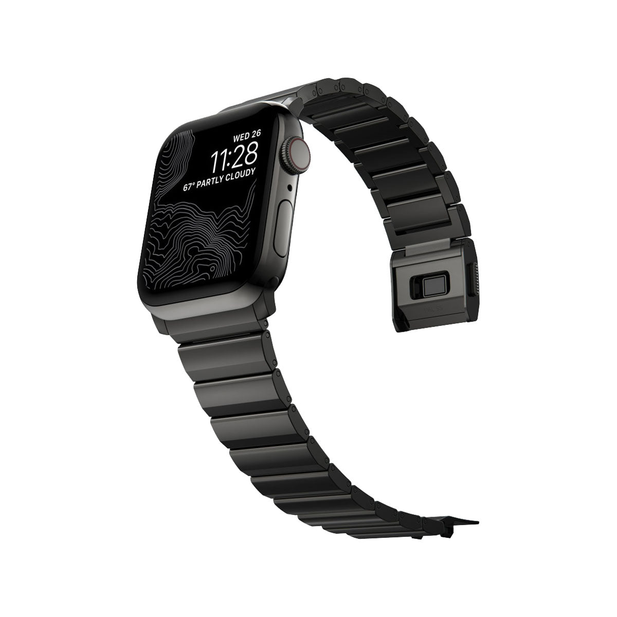 Nomad Apple Watch Band 45mm / 49mm Stainless Steel with Graphite Hardware - Premium Replacement Strap for Workout, Office & Everyday Wear