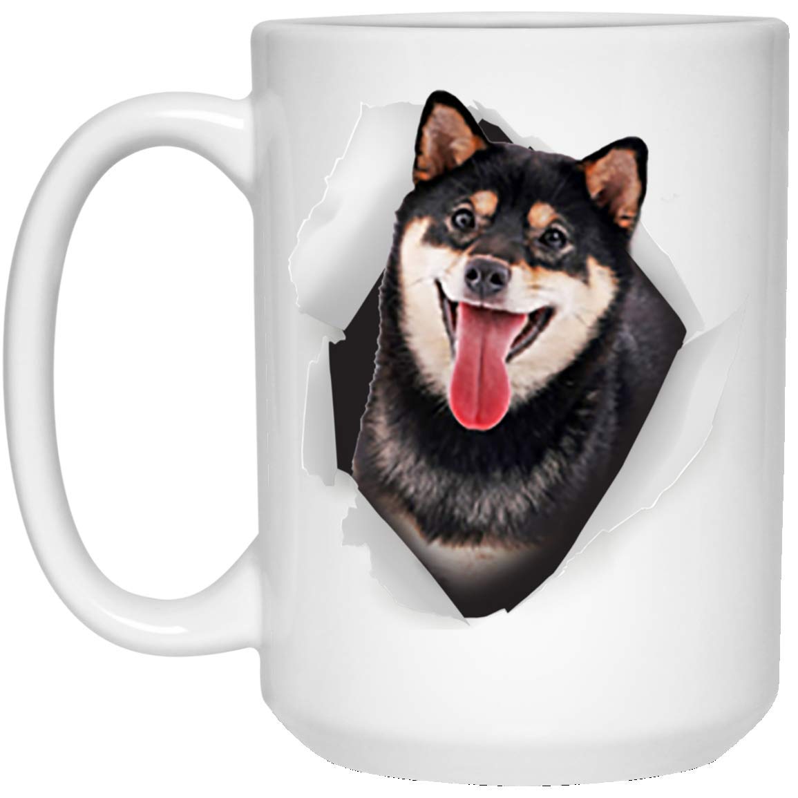 Funny Shiba Inu Black and Tan Coffee Mug - 15oz Ceramic Cup for Dog Lovers, Perfect Gift for Dog Moms and Dads - Christmas 2024 Gift Idea - Great for Coffee, Tea, or Hot Chocolate at Home or Office