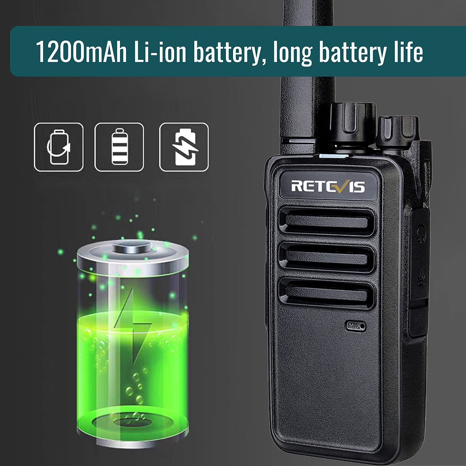 Retevis RT68 Rechargeable Walkie Talkies 6 Pack with Earpiece - Long Range FRS Two-Way Radios, Hands Free Communication, 6-Way Multi Unit Charger - Durable Portable Radios for Adults, School, Church, Camping, Hiking & Outdoor Activities