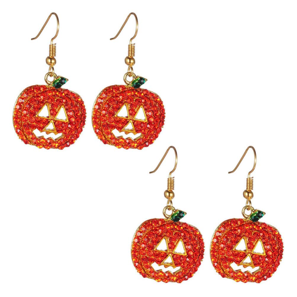 Pumpkin Earrings for Women - Funny Halloween Hook Earrings, Alloy Festival Dangle Ear Jewelry | Perfect for Halloween Parties, Costume Accessories & Fall Fashion