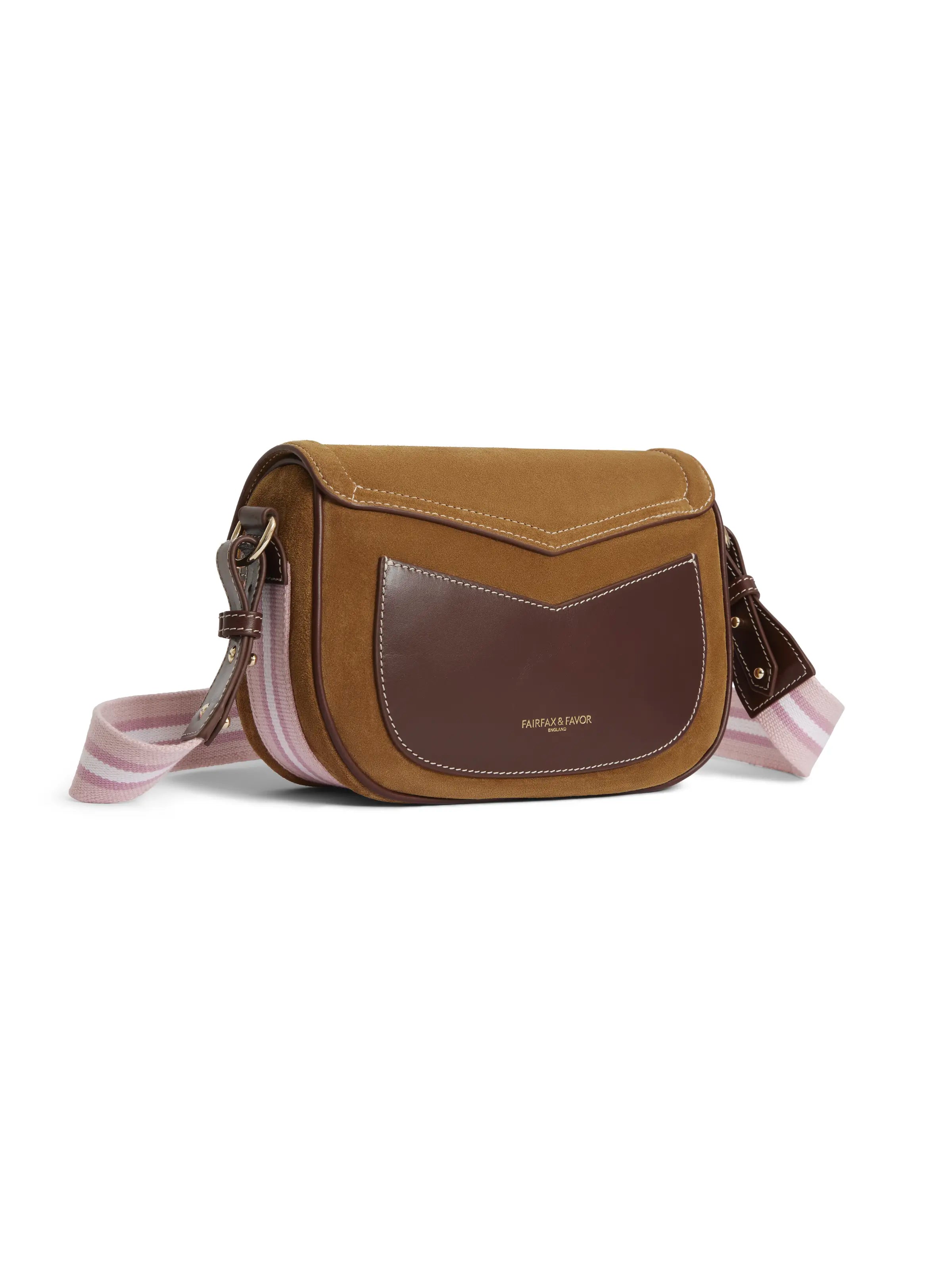 Boston Bag Breast Cancer Awareness Tan Suede & Pink 2024 - Stylish Tote for Work, Travel & Charity Support