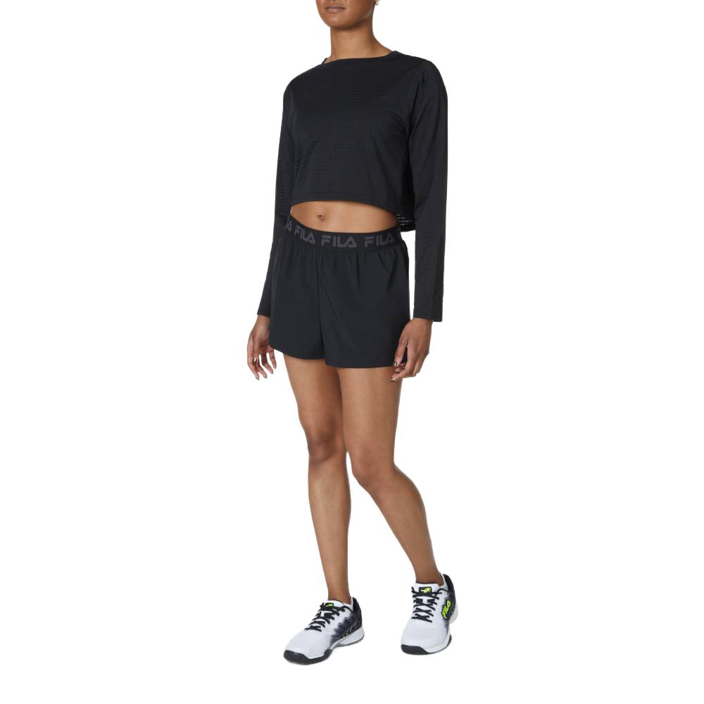 Fila Women's Essential Woven Athletic Shorts - Black | Comfortable Workout & Running Shorts for Women | Perfect for Gym, Yoga & Casual Wear