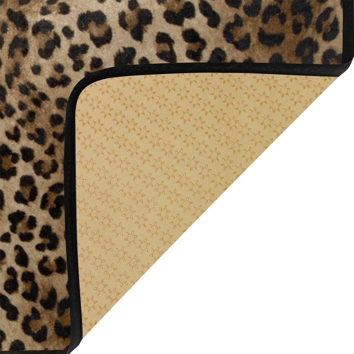 Non-Slip Leopard Print Kitchen Rug - Soft Comfort Floor Mat for Bathroom, Entryway, Bedroom & Living Room - 39x20 Inch Home Decor Welcome Mat - Perfect for High Traffic Areas & Pet-Friendly Spaces