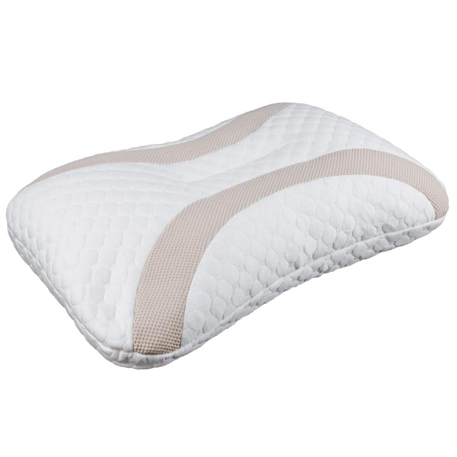 25x17 Inch Adjustable Japanese Style Polyethylene Pipe Pillow - Cervical Contour Pillow for Side Sleepers with Removable Polyester Fabric Cover | Ideal for Neck Pain Relief & Better Sleep