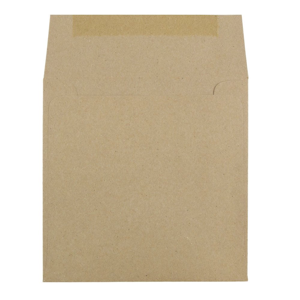 Premium 6x6 Square Invitation Envelopes - 50 Pack Brown Kraft Paper Bags for Wedding, Birthday & Party Invitations - Eco-Friendly Stationery for Greeting Cards & Special Events