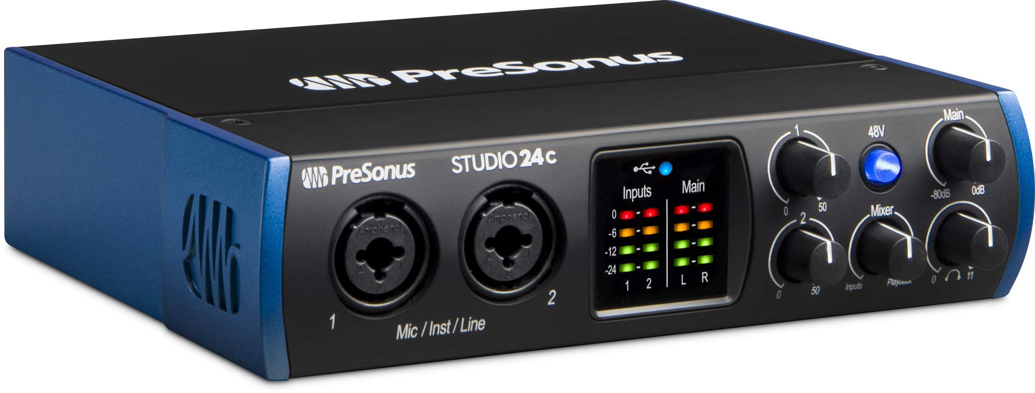 Renewed Studio 24C USB-C Audio/MIDI Interface - Professional Recording & Music Production for Home Studios & Podcasting