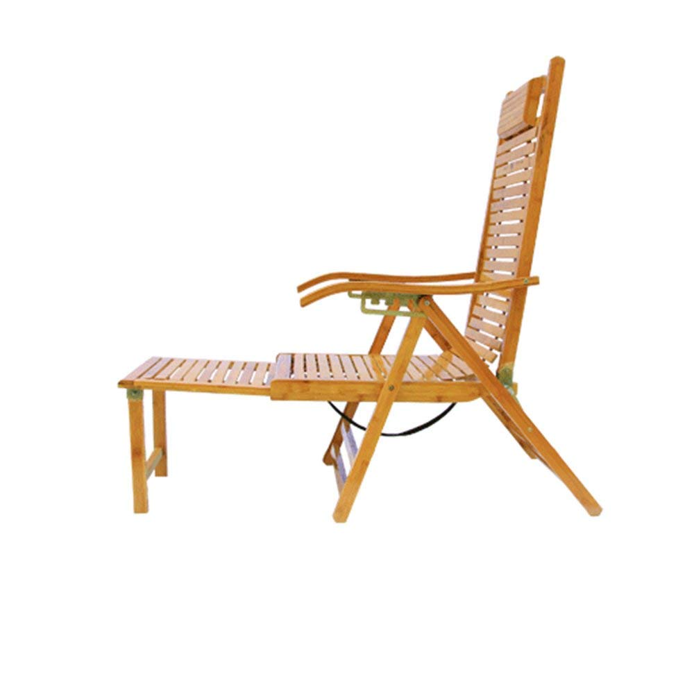 Portable Folding Bamboo Chair - Lightweight Telescopic Lounge Chair for Indoor & Outdoor Use - Perfect for Beach, Picnic, Camping, and Elderly Relaxation