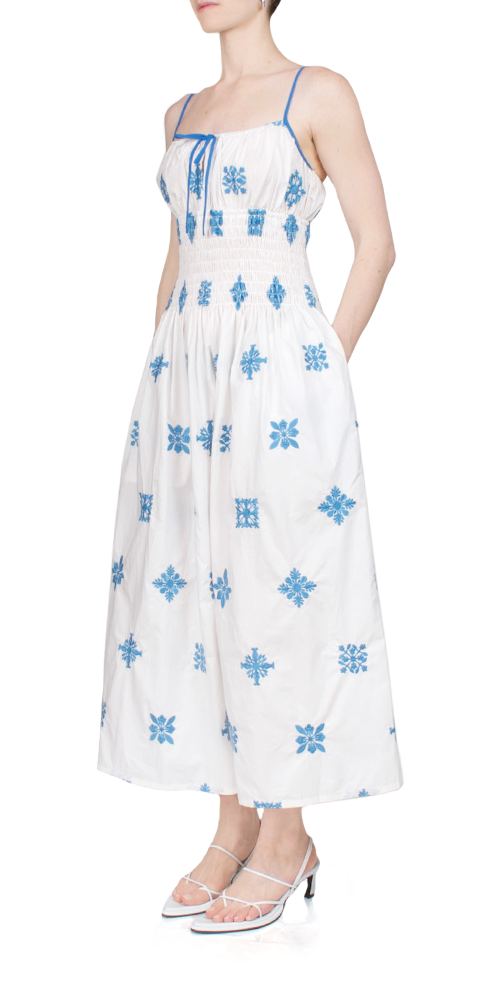 Barbara Dress Sky Blue - Elegant Women's Flowy Midi Dress for Summer, Casual & Party Wear | Perfect for Beach Vacations, Date Nights & Office Outfits