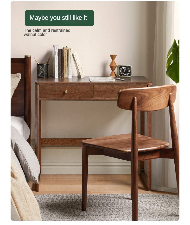 Solid Oak Wood Small Office Desk - Compact & Durable Home Office Furniture for Writing, Studying & Remote Work
