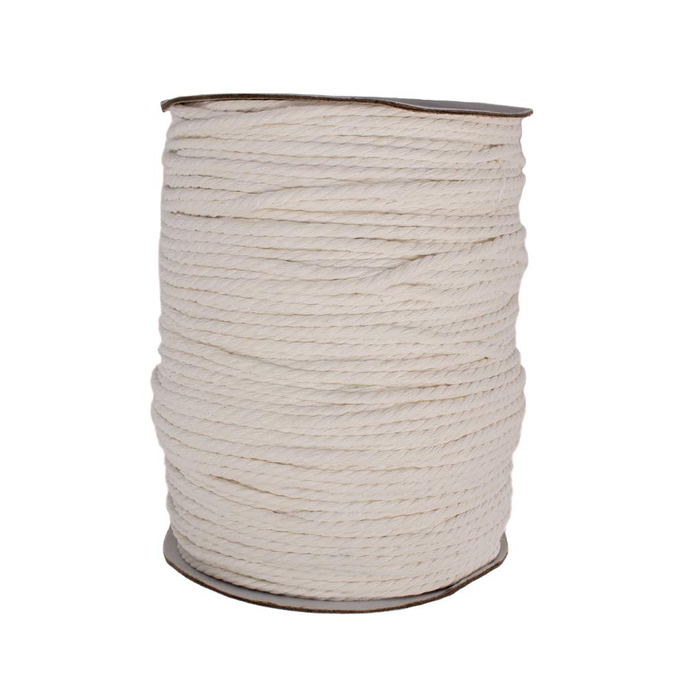 CRAFT COUNTY – 4mm x 200m Natural Cotton Macrame Rope – Premium Macrame Cord for Wall Hangings, DIY Crafts, Knitting & Plant Hangers – Perfect for Home Decor, Boho Style & Handmade Gifts