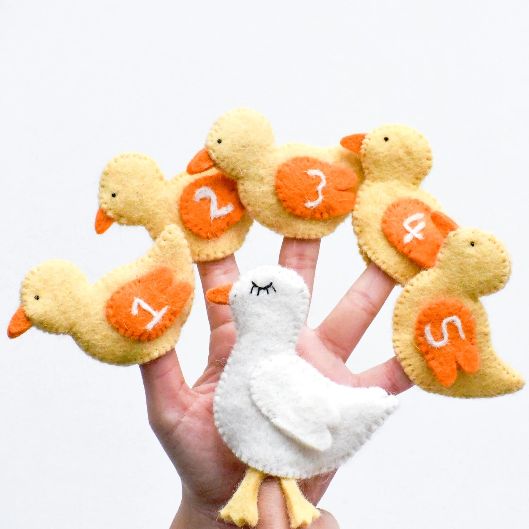 Five Little Ducks Felt Finger Puppet Set - Interactive Storytelling Toy for Kids | Perfect for Preschool Learning, Nursery Rhymes & Toddler Playtime