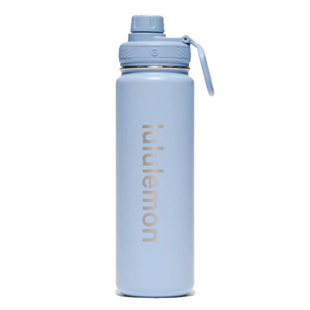 24oz/710ml Double Insulated Sports Water Bottle - Leakproof Wide Mouth Gym Bottle with Handle for Running, Hiking & Workouts | Keeps Drinks Cold 24H Hot 12H | No Sweat Design