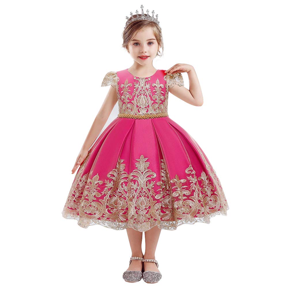 TTYAOVO Flower Girls Dresses for Toddlers - Princess Wedding Party Gown with Lace & Bow | Perfect for Flower Girl, Baptism, Pageant & Special Occasions