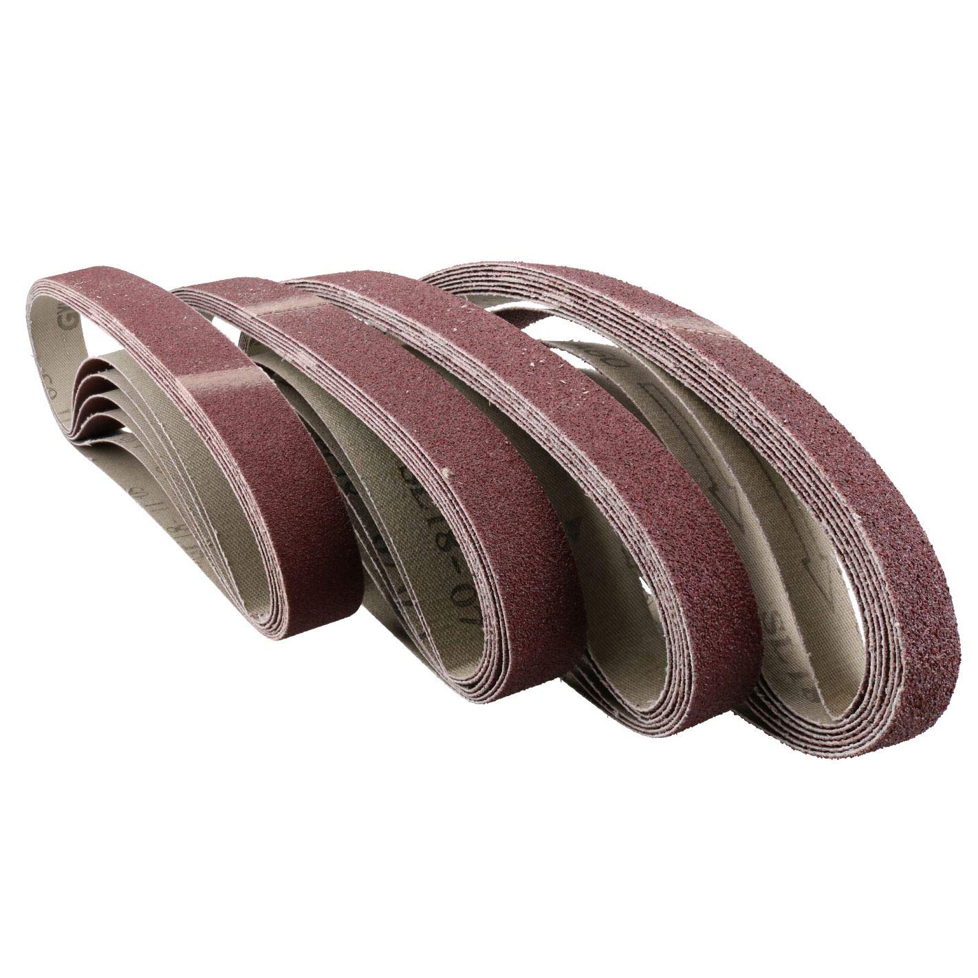 Air Finger Sander Sanding Belts 520mm x 20mm Mixed Grit 50pk - Abrasive Belts for Woodworking, Metal Polishing & DIY Home Projects