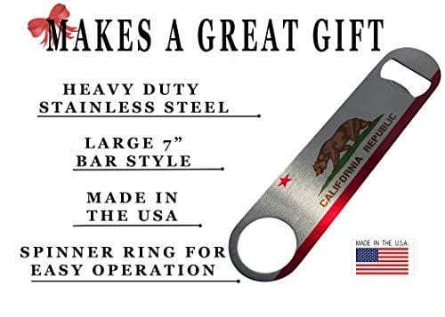 California State Flag Bottle Opener - Heavy Duty Metal CA Beer Opener with Ergonomic Handle - Perfect for Tailgating, BBQs, and California Pride Gifts