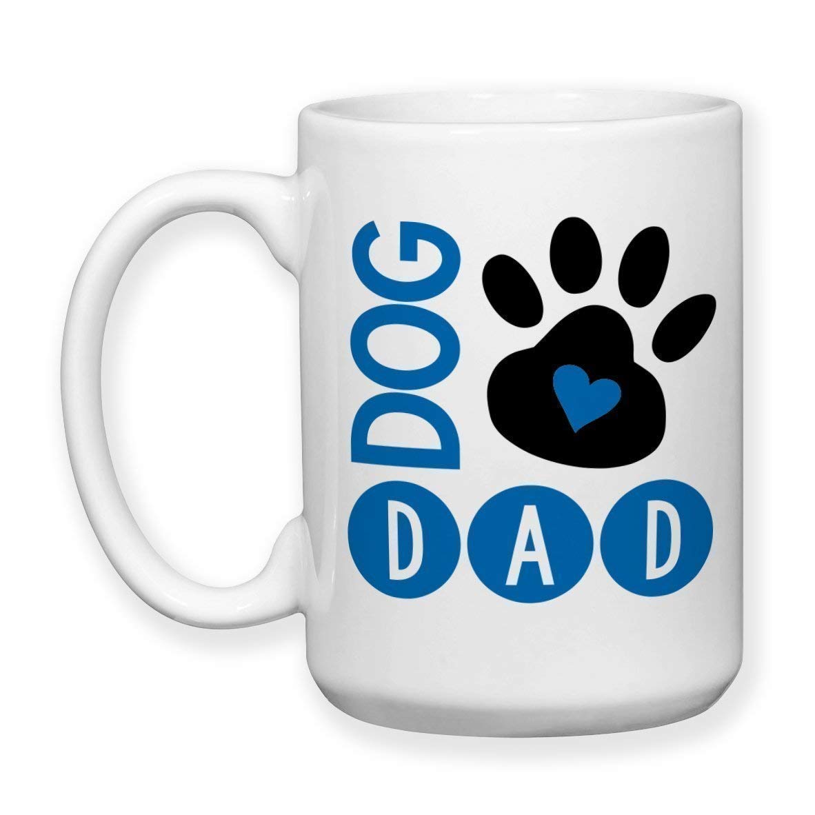 Dog Dad Ceramic Coffee Mug with Paw Print Design - Perfect Gift for Dog Lovers, Ideal for Home, Office & Coffee Breaks
