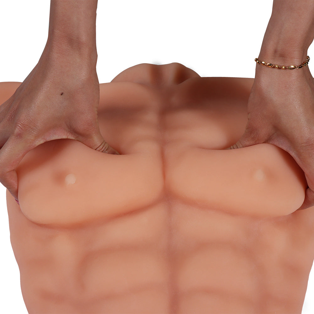 Realistic Male Sex Doll Torso with 6 Dildos - Lifelike Adult Toy for Men & Women - Perfect for Solo Play, Couples & BDSM Scenes