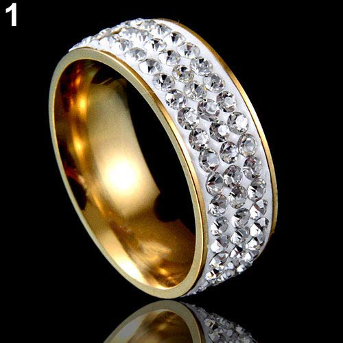 Exquisite Love Rings for Women & Men - Luxury Three-Row Rhinestone Wedding Band Set - Perfect Couple Gift for Valentine's Day, Anniversaries & Romantic Occasions