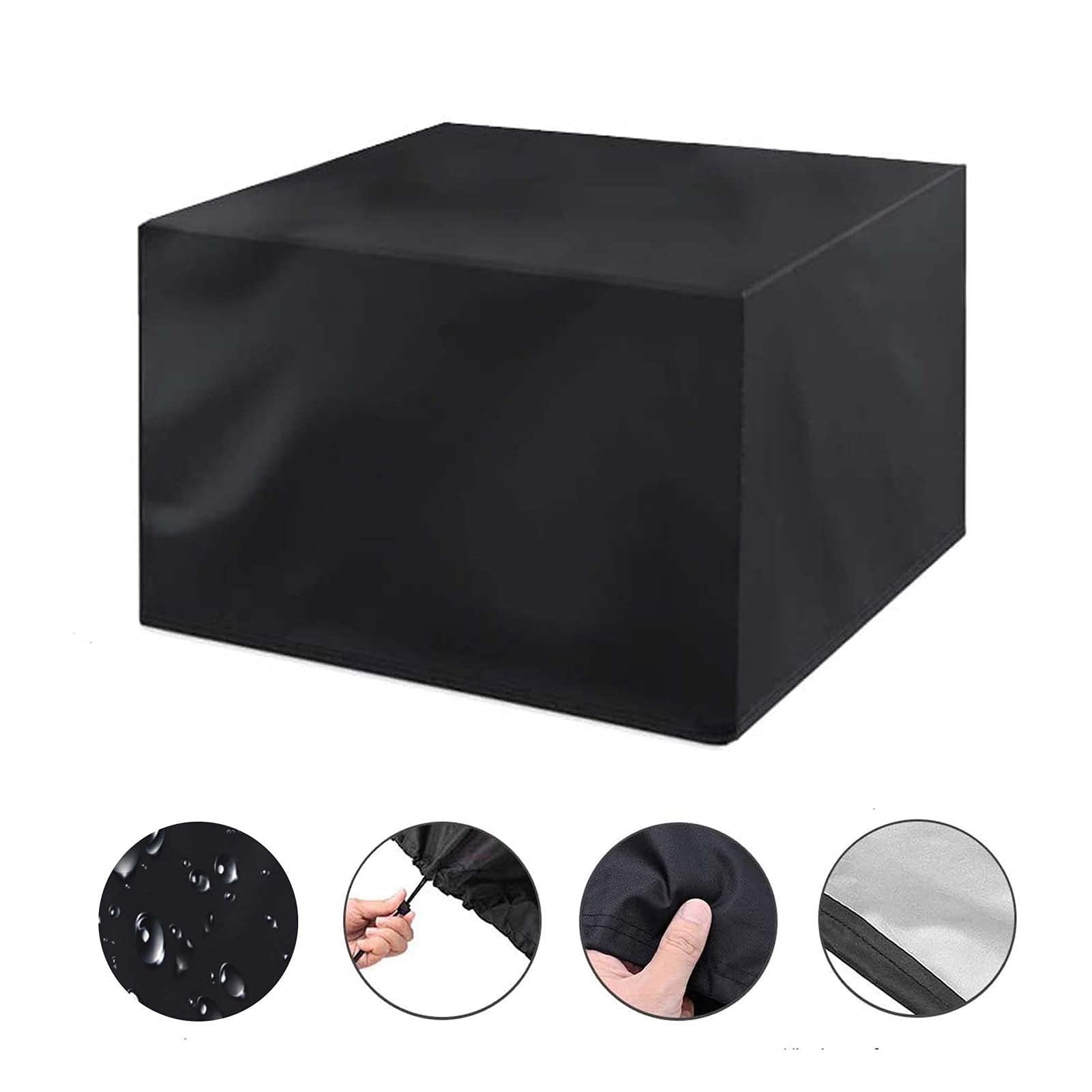 Heavy Duty 420D Oxford Fabric Waterproof Patio Furniture Covers 138x102x28 Inch - Outdoor Table Covers for Garden, Deck & Backyard - All Weather Protection for Rectangular Tables (Black) | Perfect for Rain, Snow & UV Protection