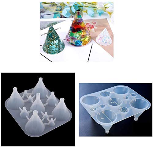 Premium Silicone Resin Casting Molds for Cone Pyramid Crystal - 11-Slot Epoxy Jewelry Box Molds for DIY Crafting, Jewelry Making, Aromatherapy Candles - Perfect for Home Decor, Gift Making & Craft Projects