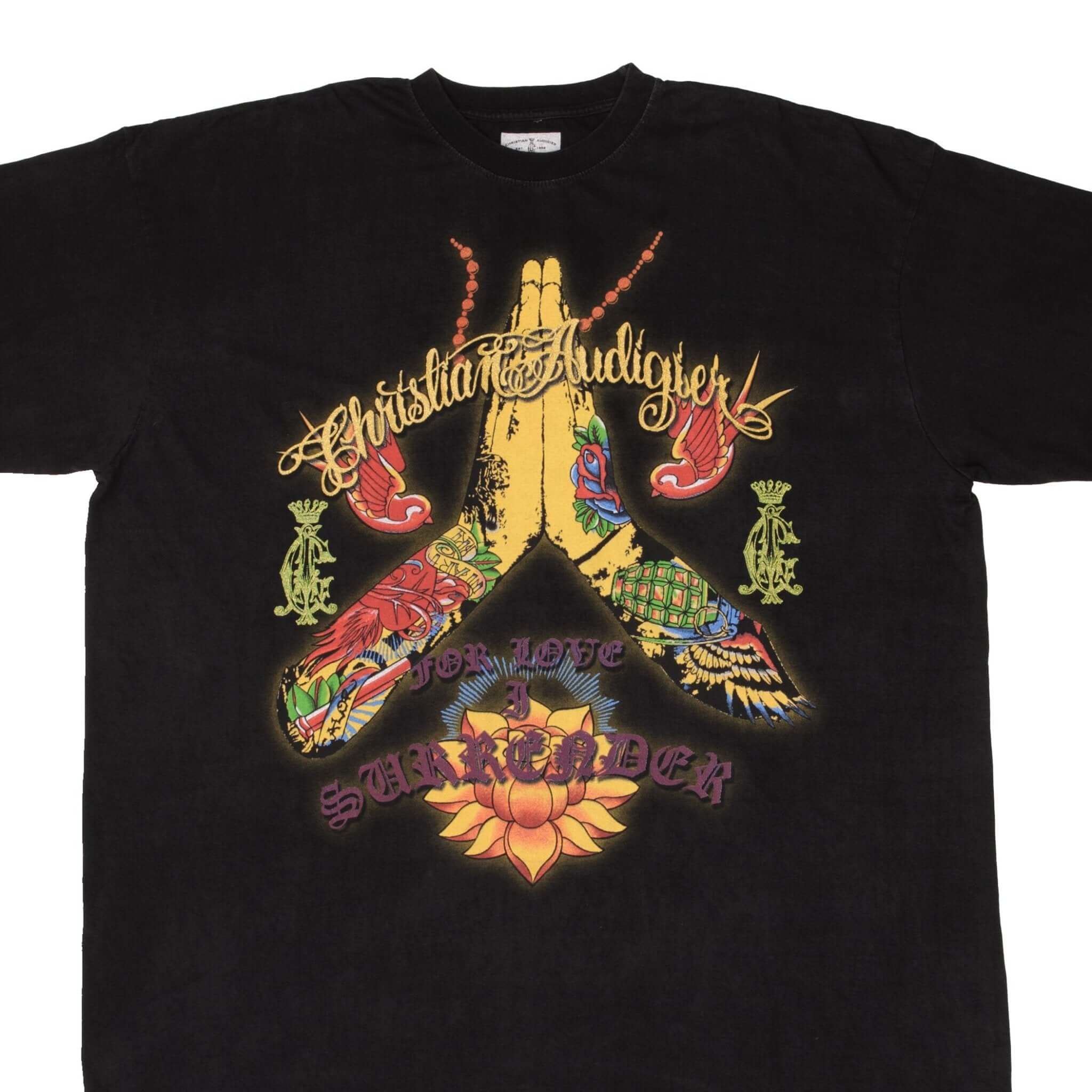 Vintage Christian Audigier Los Angeles Graphic Tee Shirt 2000s Retro Style - Size 4XL for Men - Casual Streetwear, Hip Hop Fashion, and Vintage Clothing Collection