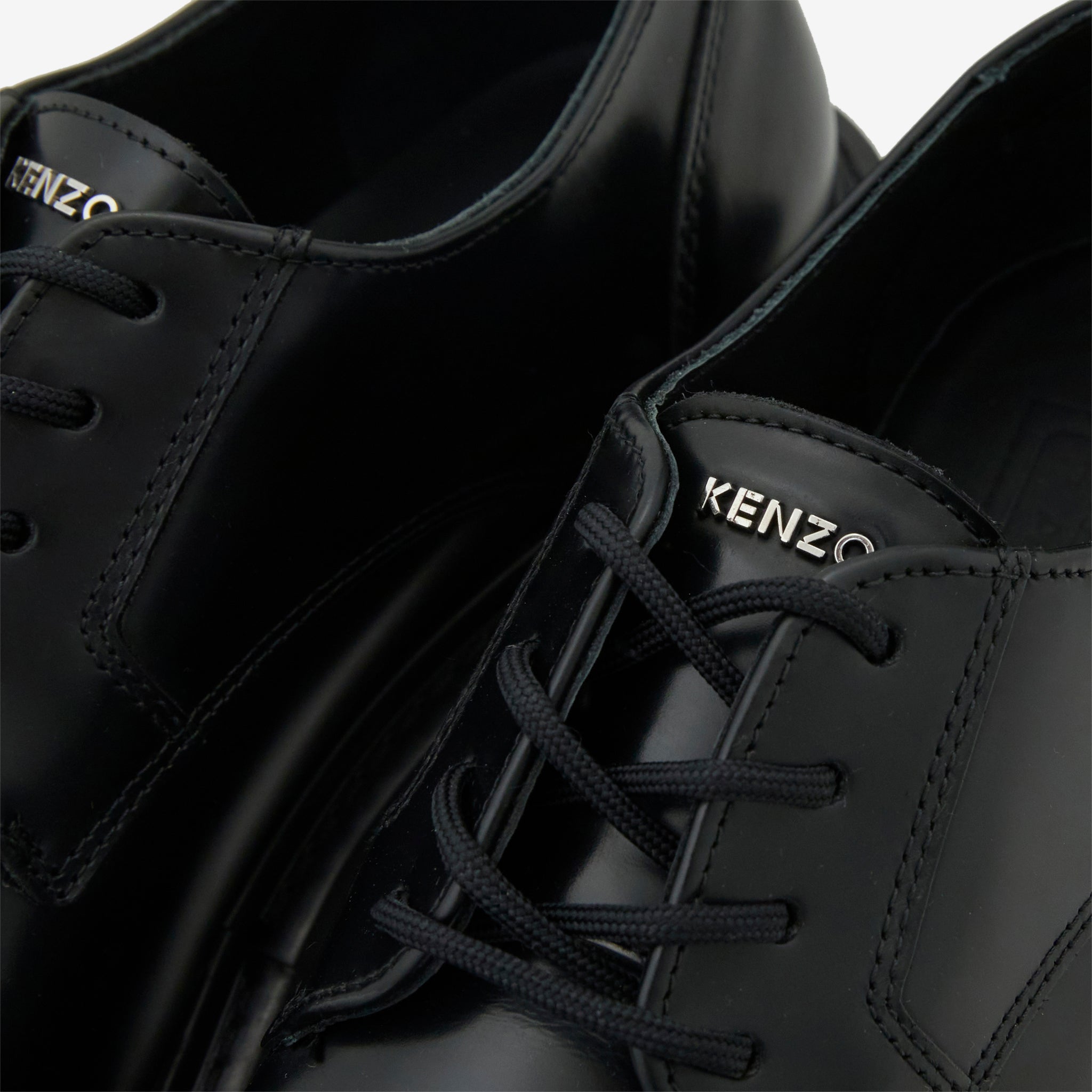 KENZO UKIO Black Derby Shoes for Men - Stylish & Comfortable Formal Footwear for Office, Business, and Special Occasions