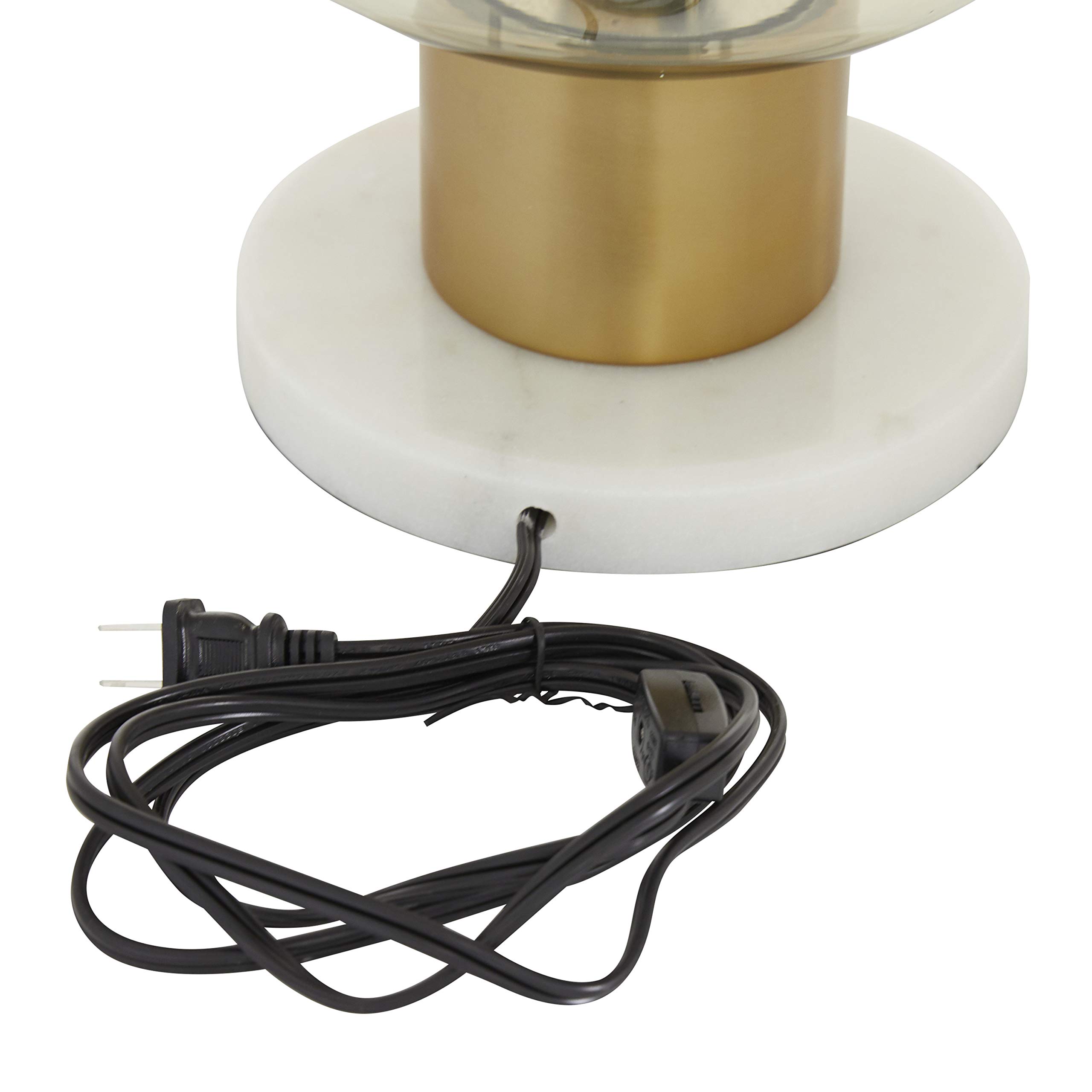 Deco 79 Modern Gold Metal Table Lamp with Clear Dome Shade & Marble Base - 10