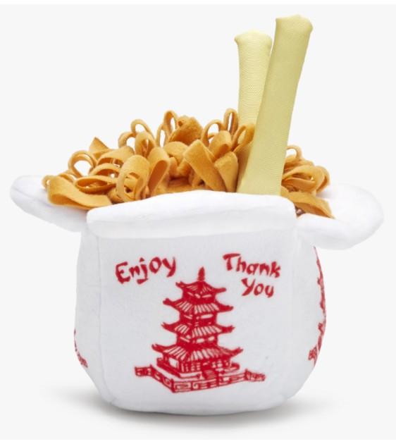 $18 ONLY: BarkShop Chow Chew Mein Dog Plush Toy - Durable & Safe Chew Toy for Small & Medium Dogs - Perfect for Playtime, Training & Anxiety Relief