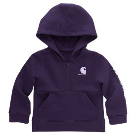 Infant Toddler Girls Long Sleeve Half Zip Sweatshirt - Crown Jewel Design - Soft Cotton Pullover for Baby & Toddler - Perfect for Playdates, Daycare & Family Outings