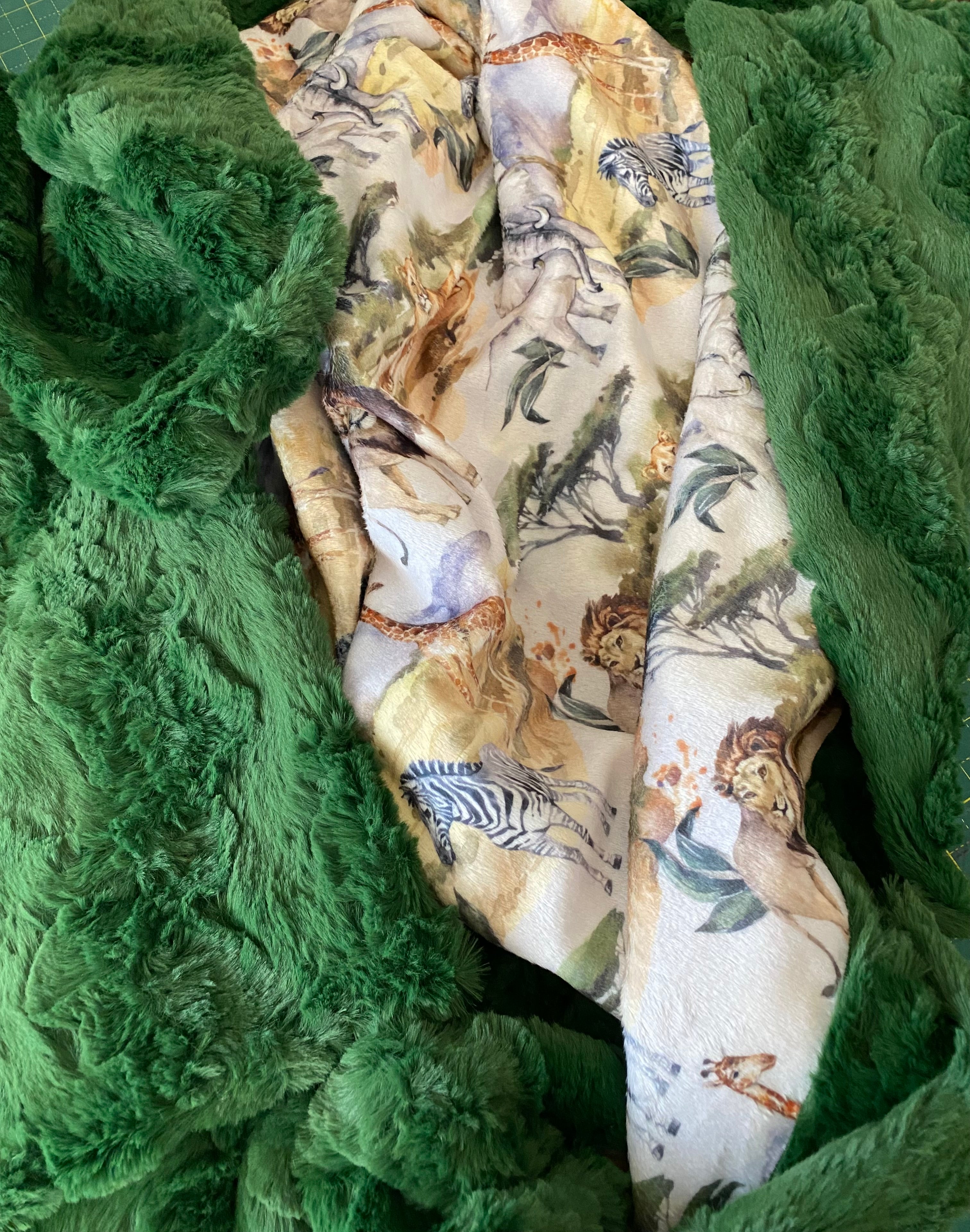 Premium Soft Minky Baby Blanket with Lion, Giraffe, Elephant & Zebra Animal Prints - 30