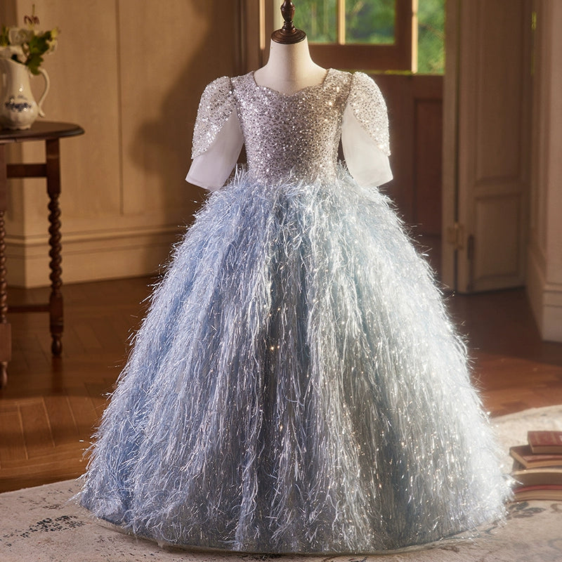 Elegant Baby Sequin Evening Gown Princess Toddler Dress for Birthday Party, Pageant, Christmas & Special Occasions