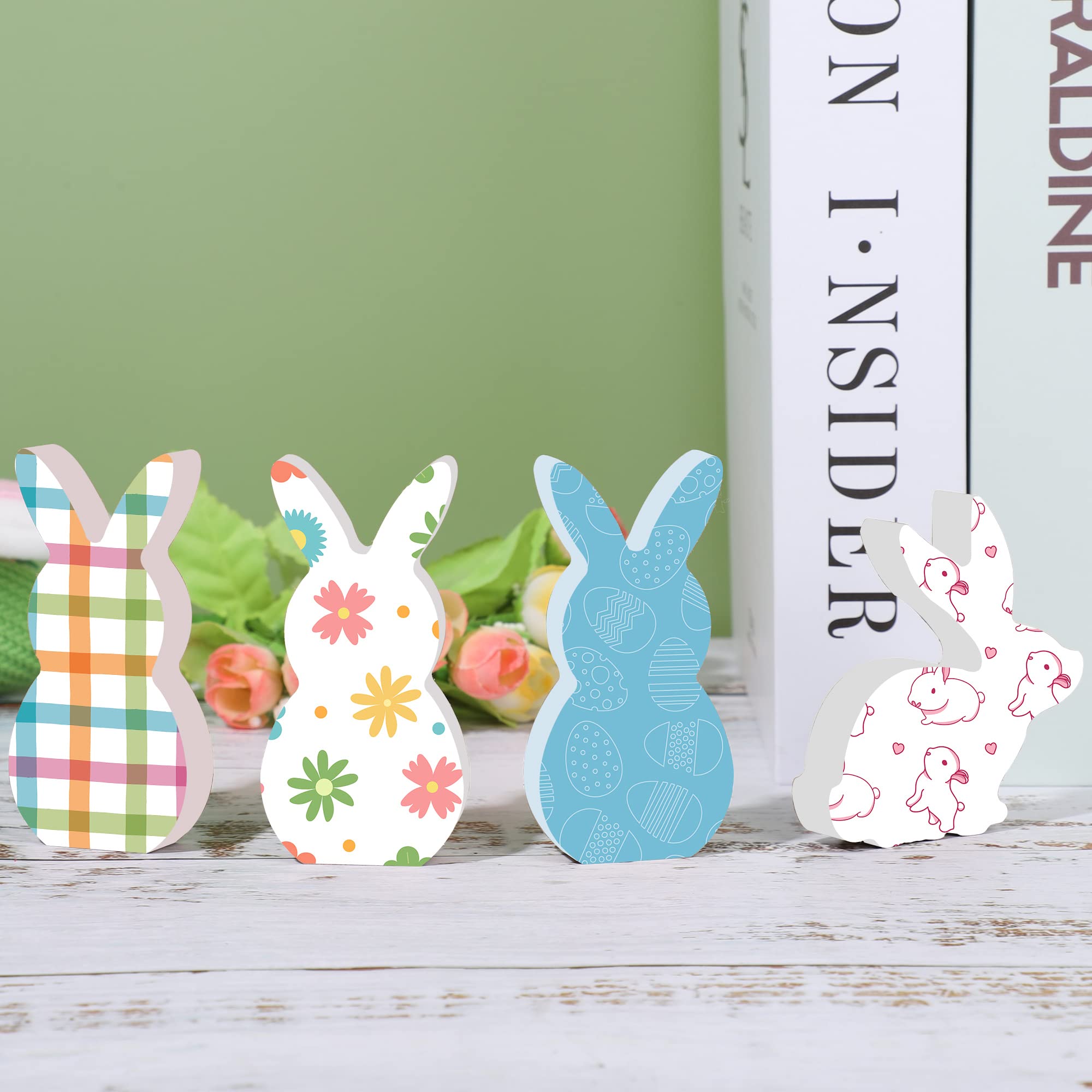 12 Pcs Unfinished Easter Bunny Wood Signs - DIY Rabbit Wood Blocks for Spring Crafts, Holiday Decorations & Party Centerpieces - Perfect for Easter Celebrations, Home Decor, and Seasonal Table Settings