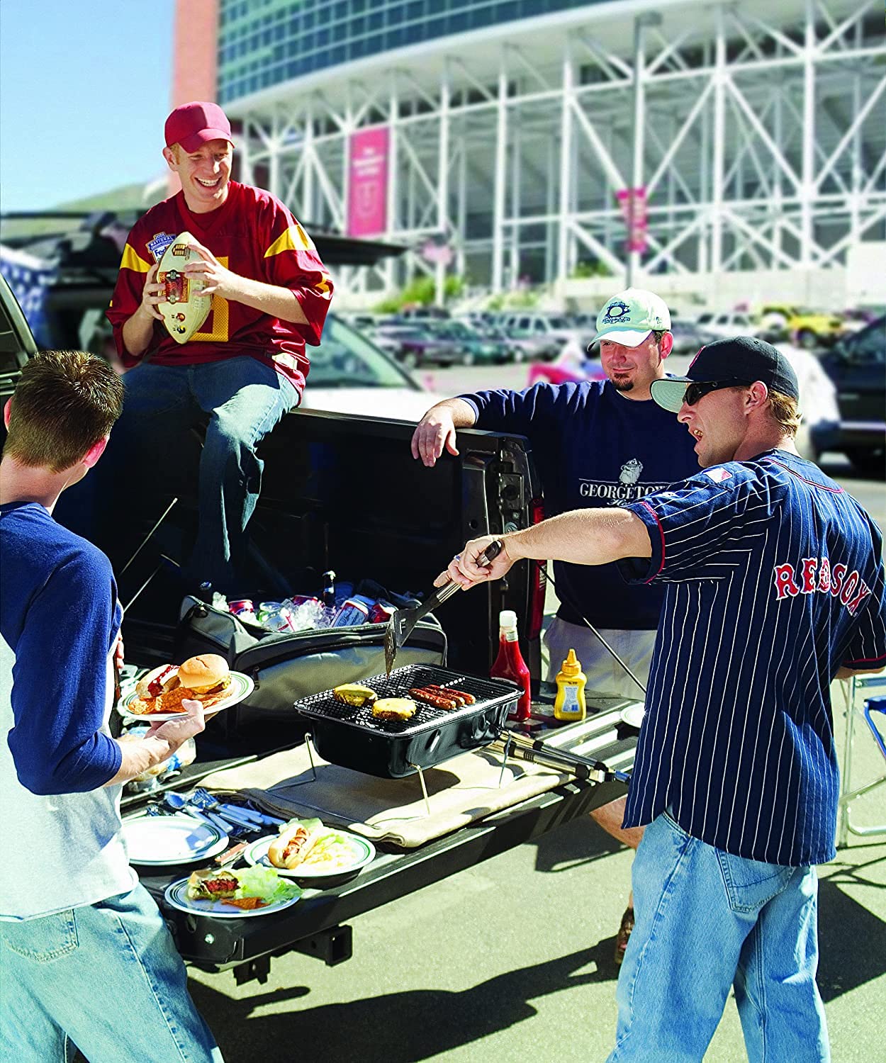 ONIVA - Picnic Time Brand Buccaneer Portable Charcoal Grill & Cooler Tote Combo (Black with Gray Accents) - Perfect for Camping, Beach Outings, and Backyard BBQs