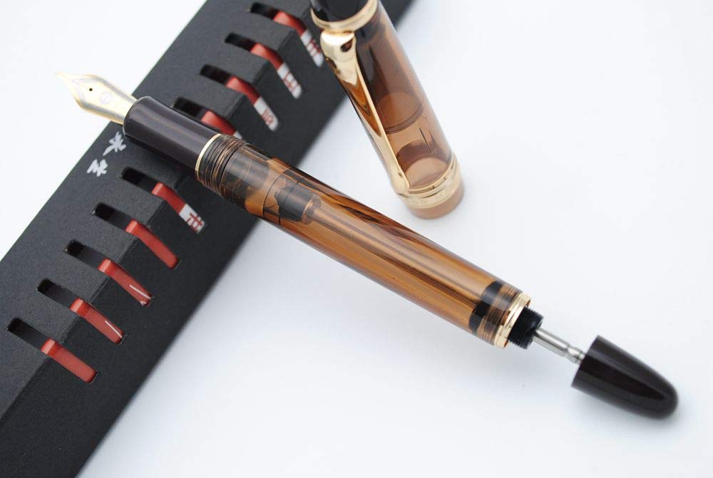 Original Vacuum Filling Fountain Pen - 0.7mm Medium Nib (Brown) for Office & Calligraphy
