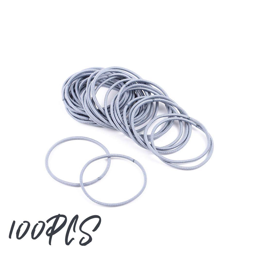 100Pcs Mini Elastic Hair Ties Bulk - Blue Thick No Crease Ponytail Holders | Soft Hair Bands & Scrunchies for Women & Girls | Perfect for School, Workout, Sports & Daily Styling