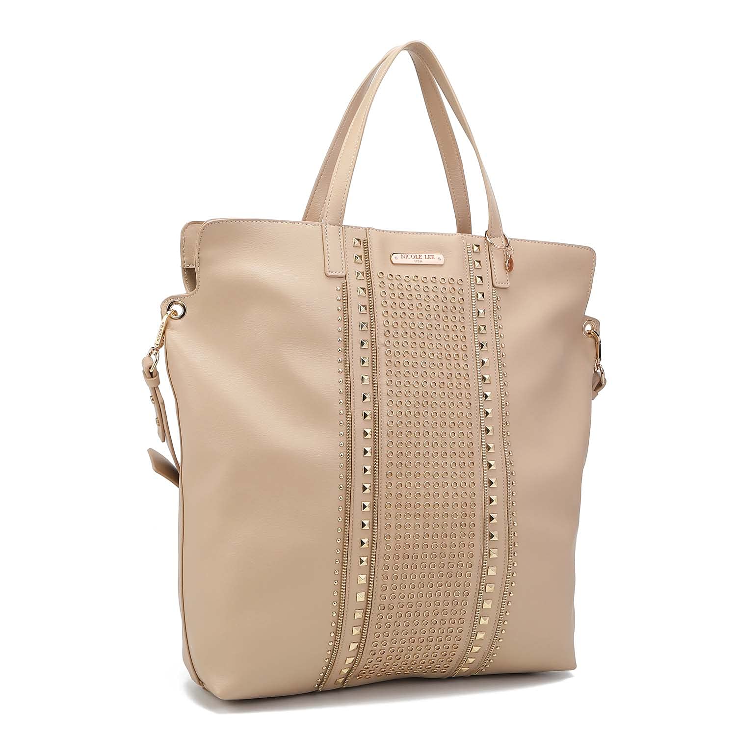 Nicole Lee Studded X-Large Tote Bag for Women - Stylish Spacious Leather Handbag for Work, Travel & Everyday Use