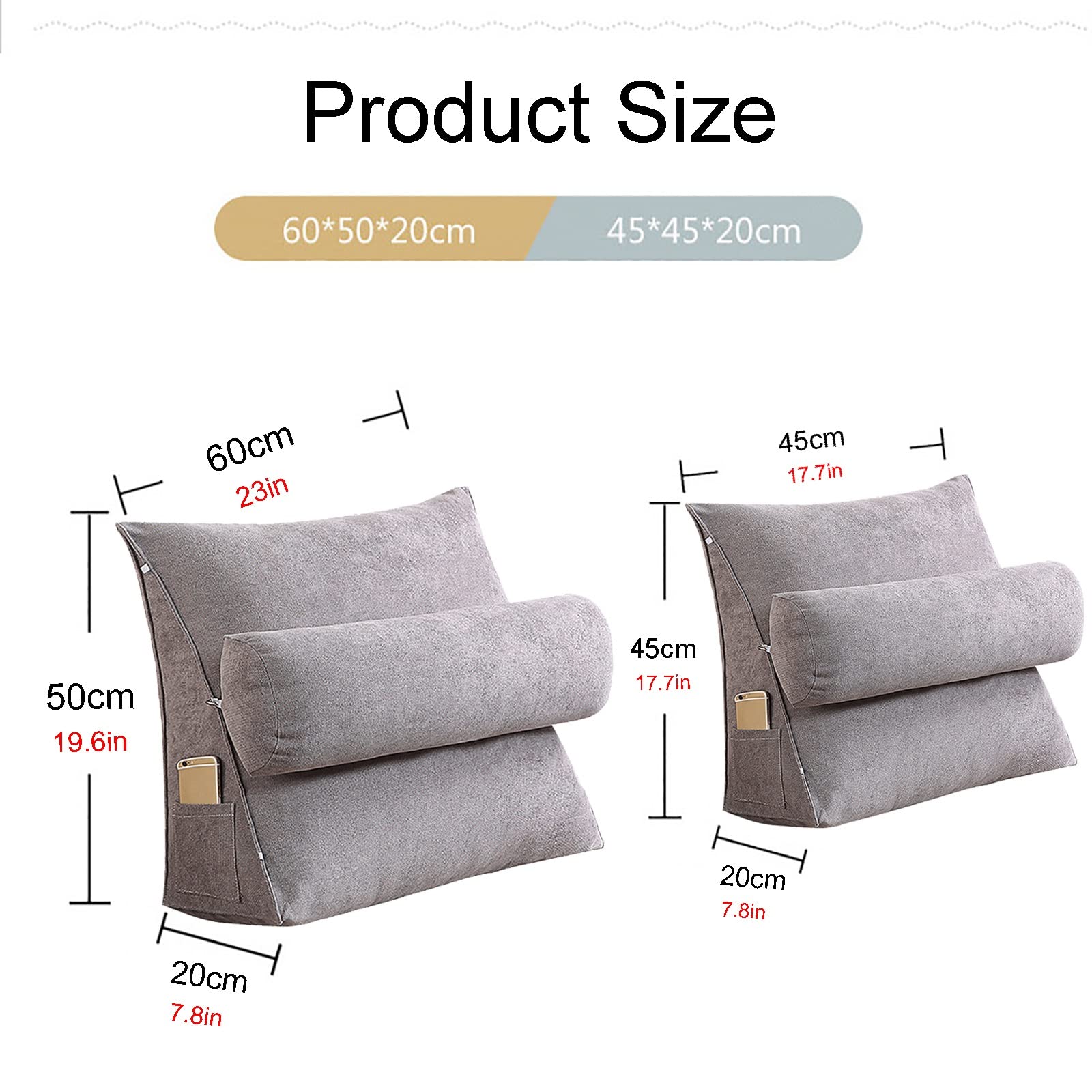 Triangular Backrest Positioning Pillow - Comfortable Wedge Pillow for Reading, Watching TV & Relaxing in Bed | Supportive PP Cotton Filling | Perfect for Back Pain Relief, Gaming & Lounge Activities