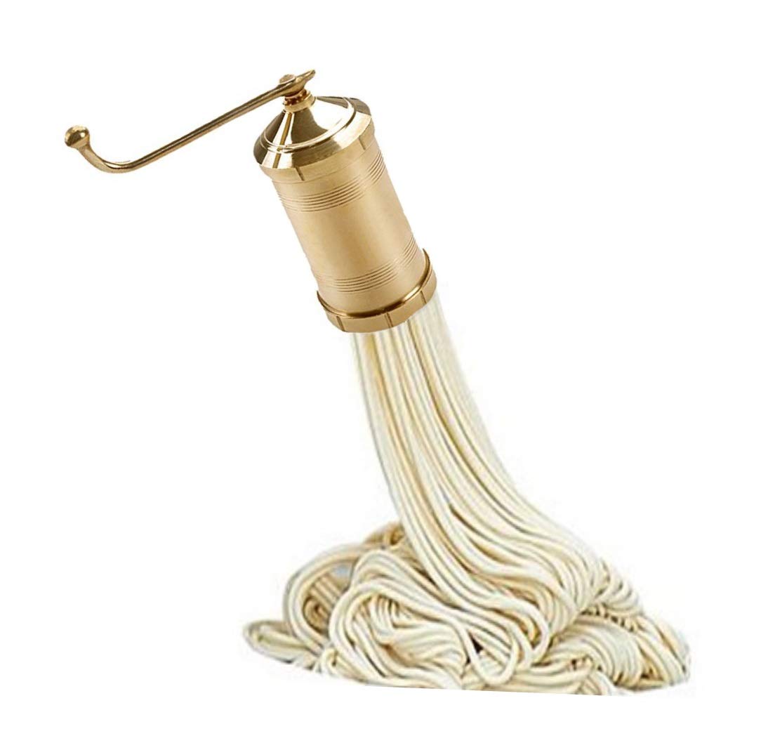Premium Brass Manual Pasta Maker - 6 Disc Plates for Spaghetti, Noodles, Murukku, Chakli & Bhujia | Traditional Indian Snack & Italian Pasta Press Machine | Perfect for Home Cooking, Restaurants & Gift Giving