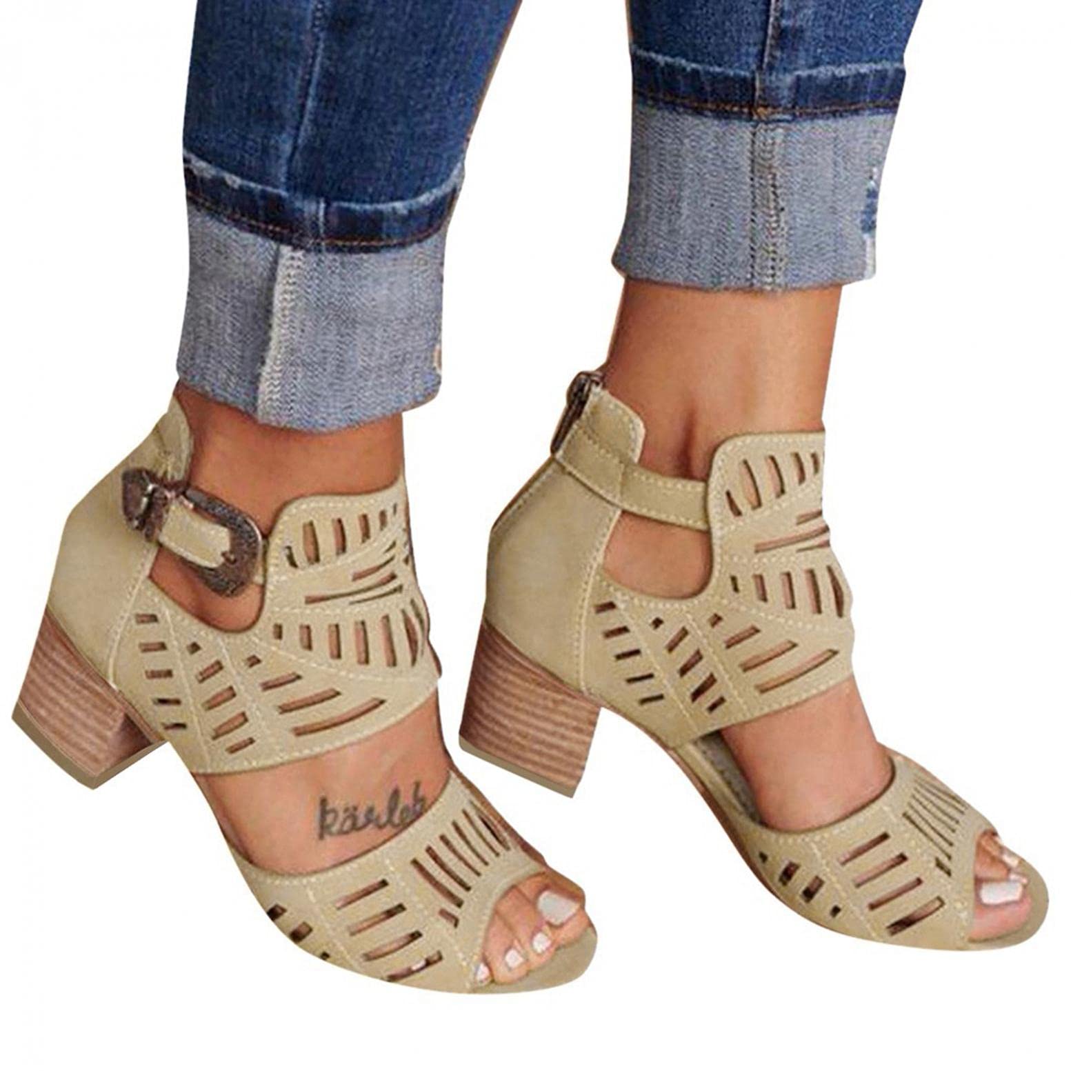 Siilsaa Women's Dressy Ankle Strap Sandals - Comfortable Open Toe Flat Flip Flops for Summer, Beach, and Casual Outings