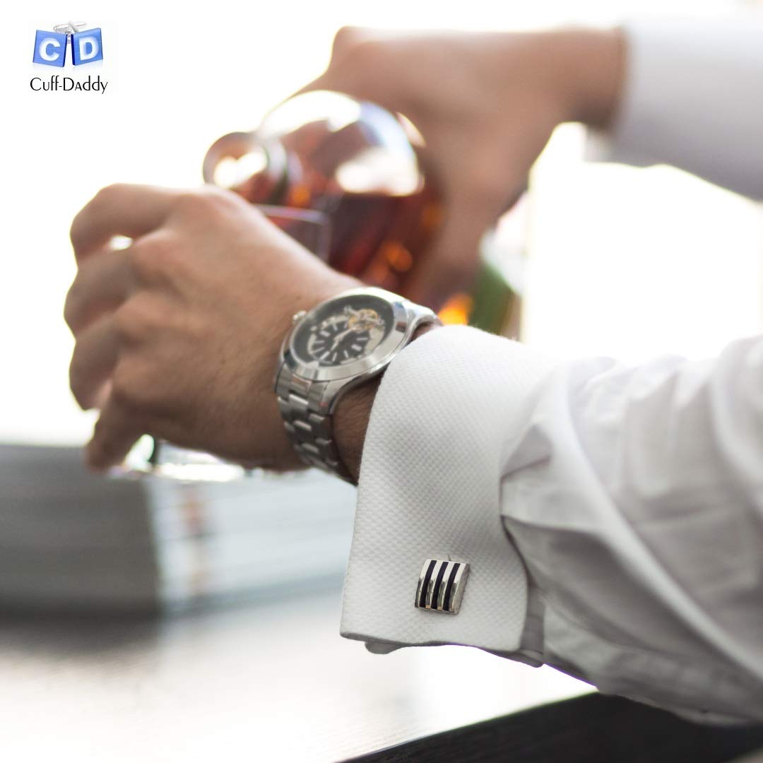 Premium Rose Gold Burnout Cufflinks for Men - Elegant Cuff-Daddy Design with Gift Box - Perfect for Weddings, Formal Events & Business Attire