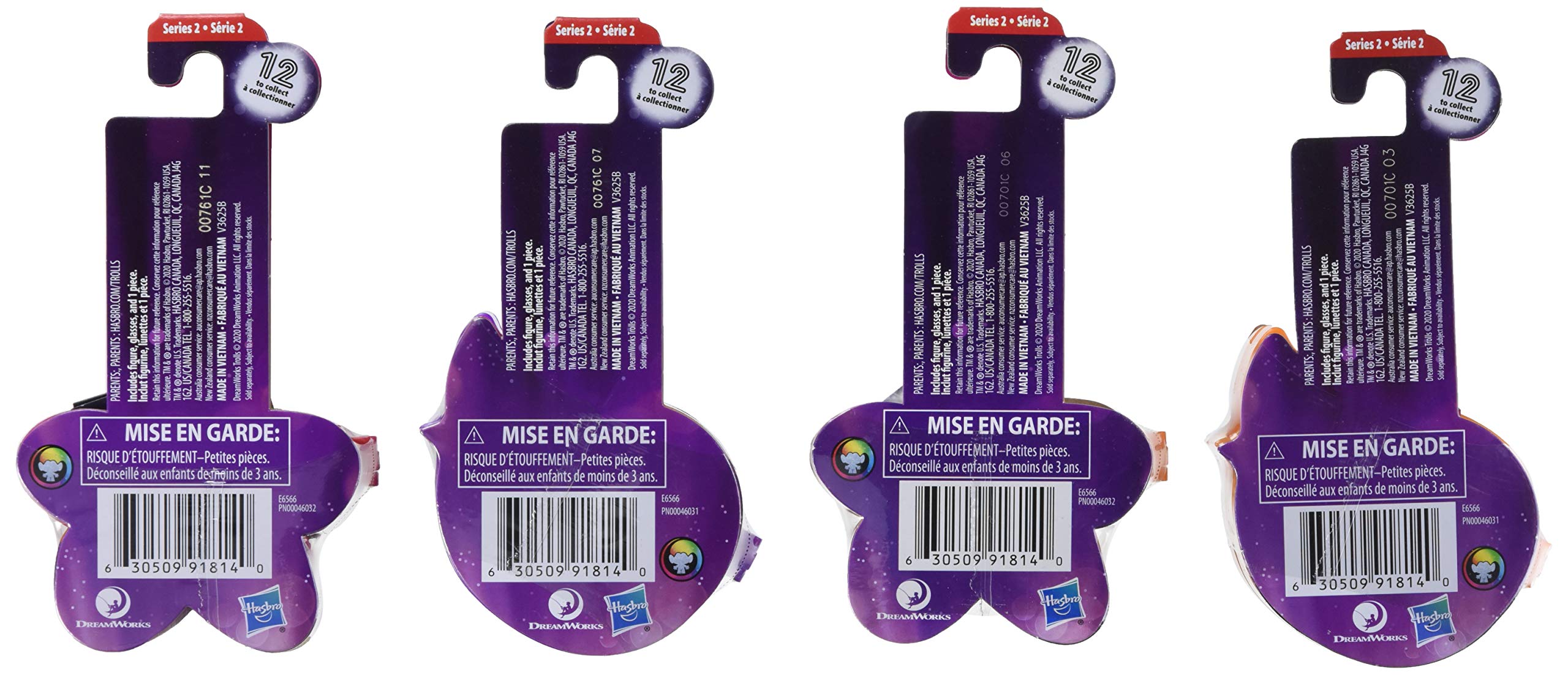 Trolls Tiny Dangers 4-Pack Blind Bags Mystery Toys - Perfect for Birthday Gifts, Party Favors & Collectibles