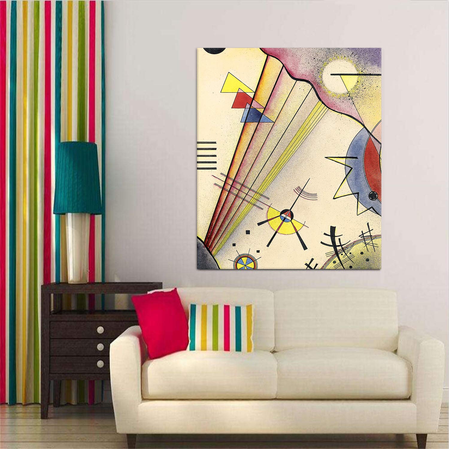 ZENDA Wassily Kandinsky Abstract Wall Art - Ready to Hang Wrapped Canvas Print for Modern Home & Office Decor - Perfect for Living Room, Bedroom & Office Spaces